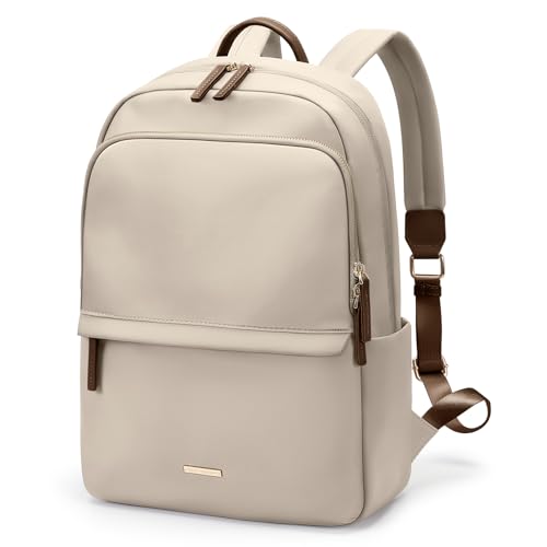 GOLF SUPAGS Laptop Backpack for Women Slim Computer Bag Work Travel College Backpack Purse Fits 15.6 Inch Notebook (Apricot) - color: Apricot, size: 15.6 Inch