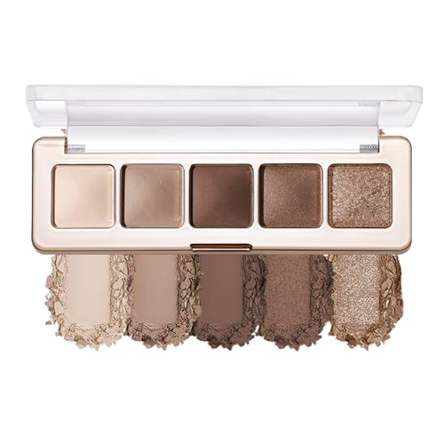 Neutral Nude Matte & Shimmer Eyeshadow Palette– Pink Cocoa Brown Champagne Gold Neutral-Warm Mattes Glitter Eye shadow Contour Makeup Palette for Mature Women, Blue Green Eyes, Daily Natural Makeup. - color: C03