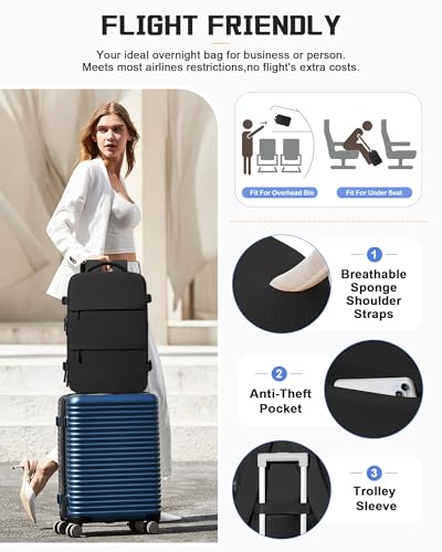 wepadre Vacuum Backpack Travel with Pump Travel Backpack with Vacuum System Expandable Vacpack Compression Backpacks for Travel Easy Vac Pack Carry on Luggage - color: Black