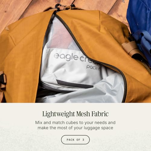 Eagle Creek Pack-It Reveal Cube Set - Packing Cubes for Compartmentalizing Luggage - Durable - Ultra-Lightweight - Water-Resistant - Easy Grab Zipper Pull - Mesh Windows - Storm Grey - XS/S/M - color: Storm Grey