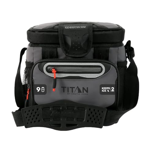 Titan by Arctic Zone Deep Freeze Cooler - Zipperless Hardbody Cooler - Deep Freeze Insulation, HardBody Liner, and SmartShelf - color: Sharkskin Gray, size: 9 Can