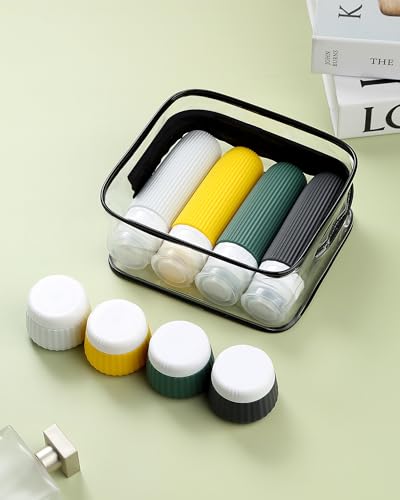Mrsdry Travel Bottles for Toiletries 8 Pack, TSA Approved 3 oz Travel Containers with Clear Bag, Leak Proof Silicone Squeezable Essentials Jars - color: Dark Green, size: Bottle 3oz Jars 1oz