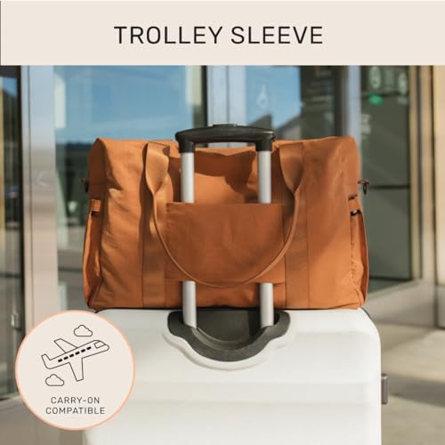 Jadyn Austin Carry-On Travel Duffel Bag for Women, 18” Weekender Bag with Laptop Sleeve, Durable Material, and Trolley Sleeve, Ideal for Work, Gym, and Overnight Trips (Terracotta) - color: Terracotta