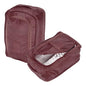 Foldable Travel Shoe Bag, Waterproof Shoe Pouches Organizer with Handle Travel Packing Cubes -Fitting for Storing (Sneakers/Sandals/Fitness Shoes) 2 Pcs & Dark Red - color: Dark Red