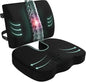 Seat Cushion and Lumbar Support Pillow for Office Chair, Wheelchair, Memory Foam Coccyx Cushion for Sciatica Tailbone Pain Relief, Back Support for Car Chairs, Desk Chair