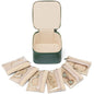 VLANDO Jewelry Travel Case,Travel Jewelry Organizer with Clear Velvet Jewelry Bags 6Pcs Zipper Pouch for Women Girl Christmas Wedding Gift-Green - color: B.6PCS Green