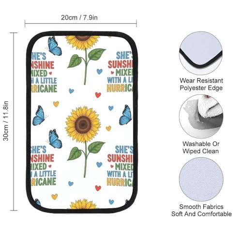 Car Center Console Cover Beautiful Sunflowers, Armrest Cushion for Car, Universal Fit Seat Box Pad for Cars, Trucks, SUVs - color: Picture (63)