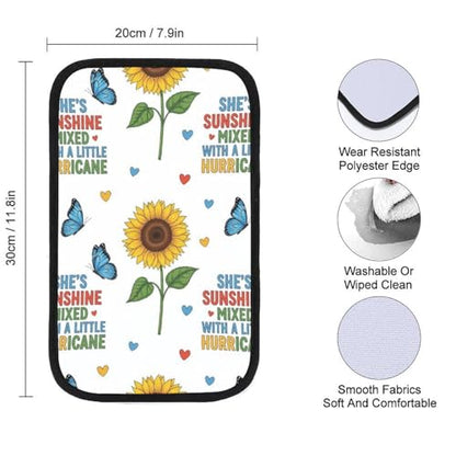 Car Center Console Cover Beautiful Sunflowers, Armrest Cushion for Car, Universal Fit Seat Box Pad for Cars, Trucks, SUVs - color: Picture (63)