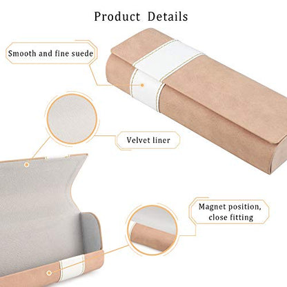 LifeArt Eyeglass Case Hard Shell, Portable Sunglass Case, Fashionable PU Leather Eyeglass Case, Lightweight - color: B_641_pink