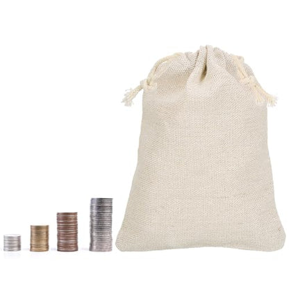 PATIKIL 10"x8" Coin Money Sacks Bag, 6Pcs Bank Deposit Change Transit Cash Bags with Drawstring Currency Gift Sacks Style 1, Beige - color: Beige, size: 10"x8"