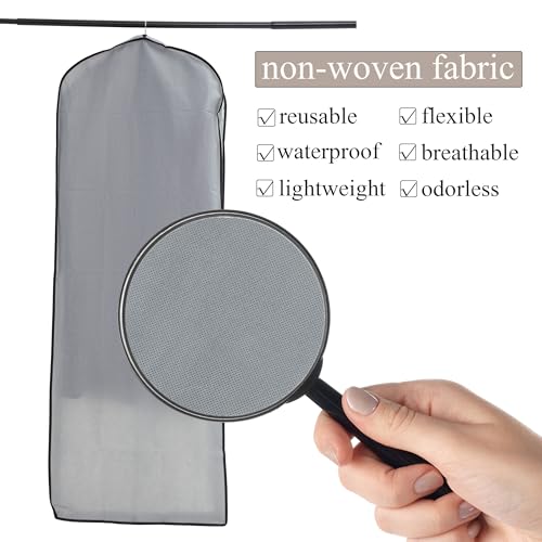 Dress Bags for Gowns Long, 2 Packs 65" Garment Bags for Hanging Clothes, 4" Gusseted Clothing Bags for Closet Storage and Travel, Suit Bags for Coats, Jackets, Shirts and Sweater (2)