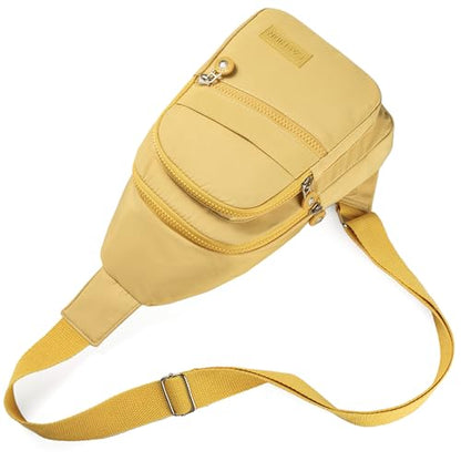Banelu Small Sling Backpack Crossbody Bags for Women Men, Small Sling Bag Cross Body Bag Fanny Packs Crossbody Purses - Gold - color: H Gold