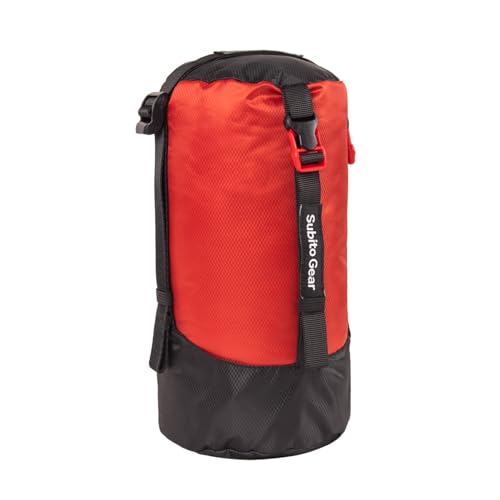 70D Nylon Compression Stuff Sack for Sleeping Bag, Ultralight Stuff Bag Organizer 1L/5L/7L/17L/25L for Traveling Camping Hiking Backpacking - color: Red (4-6L)