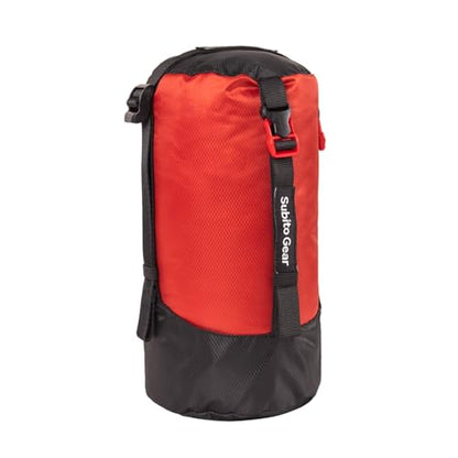 70D Nylon Compression Stuff Sack for Sleeping Bag, Ultralight Stuff Bag Organizer 1L/5L/7L/17L/25L for Traveling Camping Hiking Backpacking - color: Red (4-6L)