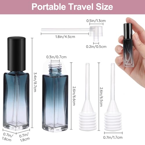 YOCASII 4PCS Perfume Travel Refillable Mini Spray Bottle, 10ml Glass Perfume Atomizer Refillable Cologne Bottle, Travel Cologne Sprayer with Funnel - color: Color-D
