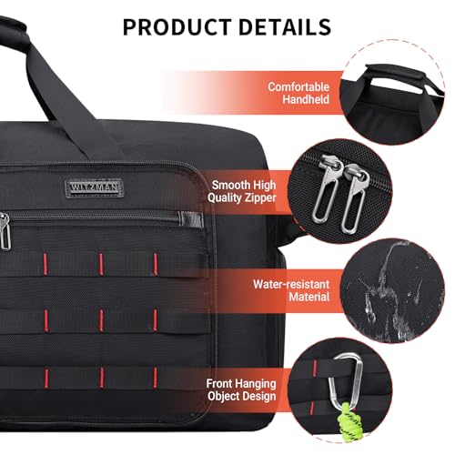 WITZMAN Foldable Duffle Bag for Travel 65L Lightweight Packable Duffel Bag with Shoes Compartment Overnight Bag for Men Women (B697 Black) - color: Black