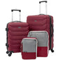 Wrangler 4 Piece Miami Luggage and Packing Cubes Set, Red - color: Red, size: 4 Piece Set
