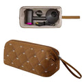 RSRSLEII Large Quilted Hair Tools Travel Bag with Bow Pattern,Waterproof Hair Styling Accessories Storage Case for Shark FlexStyle, Dyson Airwrap Hair Dryer, Curling Iron, Revlon Hair Tools(Brown) - color: 05Brown
