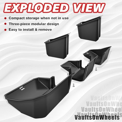 VaultsOnWheels Under Seat Storage Box Fit for 2026 2025 2024 Tesla Cybertruck Accessories, Console Organizer Truck Tool Box Custom Fit Detachable Underseat Organizer - size: 6) Cybertruck|24+|Rear Underseat Storage