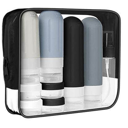 Landisun Travel Bottles for Toiletries 18Pack Travel Size Containers Toiletry Travel-Containers TSA Approved Leak Proof Black - color: Black