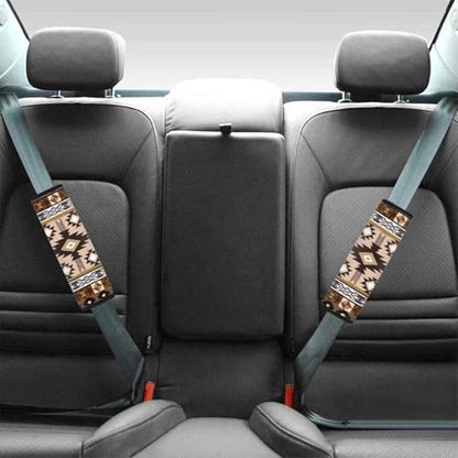 Ethnic Geometry Seat Belt Shoulder Strap Covers 2-Pack Universal Car Seat Belt Pads Cover Car Interior Automotive Anti-Slip Shoulder Strap Protect for Most Vehicle, SUV, Truck, Car - color: Ethnic Geometry