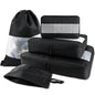 U+U 5 Set Packing Cubes for Travel Essentials Ultralight Luggage Packing Organizers with Laundry Bag and Shoe Bag for Vacation, Business Trip and Camping (Black) - color: Black