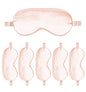 6PACK Silk Sleep Mask Satin Eye Masks Blackout Silky Eyeshade Cover Soft Blindfold Eyeshades for Women Sleeping Travel Gift - color: Blush