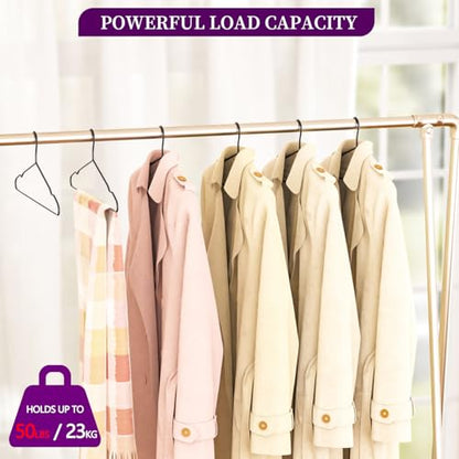 40Pack Heavy Duty Thickened and Reinforced Metal Hangers+5 Clothes Pins, Non-Slip Black Metal Hangers, Weight Capacity 50 lbs, Heavy Duty Hanger for Coats, Suits, Shirts, Dresses