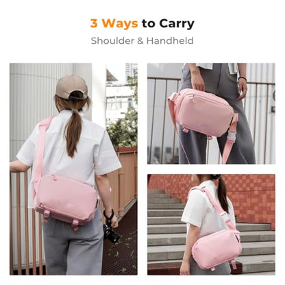 K&F CONCEPT Camera Sling Bag Crossbody Bag Waterproof Camera Shoulder Backpack DSLR/SLR/Mirrorless Camera Case - color: 10 Pink Medium