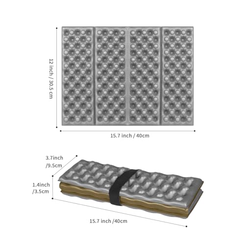 FOCHIER F Stadium Seat Pad, Camping Foam Pad, Foldable Z Stadium Seat Cushion Insulated Sitting Pad for Camping Backpacking Stadium Outdoor Picnic, Hiking, Mountaineering,Bleachers - color: Iron Grey 1PC