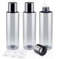 200ML/6.8OZ Travel Size Toiletries, 3 Pack Travel Size Containers, Leak Proof Plastic Bottles for Shampoo, Lotion, Body Wash with 6pcs Labels - color: Grey, size: 200ml(3pcs)