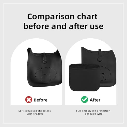 DGAZ Silky Purse Organizer Insert Fits Evelyne TPM/PM/GM/TGM Bags, Luxury Handbag & Tote Organizer, Simplicity bag organizer（Black,TPM）