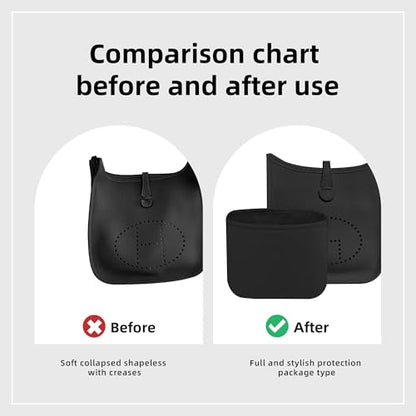 DGAZ Silky Purse Organizer Insert Fits Evelyne TPM/PM/GM/TGM Bags, Luxury Handbag & Tote Organizer, Simplicity bag organizer（Black,TPM）