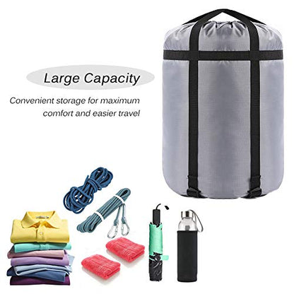 Compression Stuff Sack, 24L/36L/46L Sleeping Bags Storage Stuff Sack Organizer Waterproof Camping Hiking Backpacking Bag for Travel - Great Sleeping Bags Clothes Camping - color: Grey 46L 2-PACK
