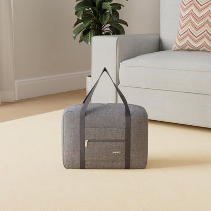 For Spirit Airlines Personal Item Bag Foldable Travel Duffel Bag Tote Carry on Luggage Duffle Overnight for Women and Men - color: 1112-Thick Series Grey