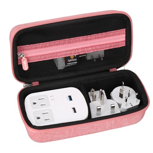 Aproca Red Hard Travel Storage Protective Case, for Ceptics World Travel Adapter Kit - color: Red