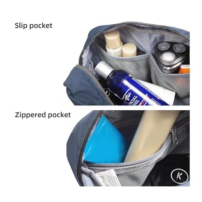 Travel Toiletry Bag 5L, Compact Travel Organizer with Waterproof TPU Wet/Dry Compartment - color: Blue Abyss, size: 5L