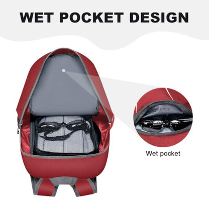 MIYCOO Backpack - Ultra Lightweight Packable Backpack for Travel Camping, Hiking Back Pack Waterproof Foldable Daypack for Men Women Red - color: Red