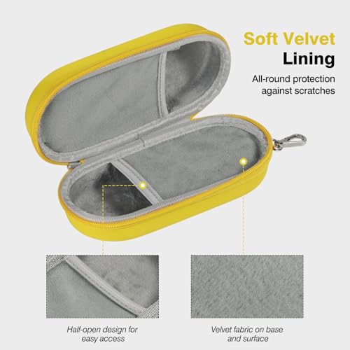 MoKo Double Eyeglass Case, Hard Shell Dual Glasses Case, Travel Sunglass Organizer with Zipper, Eyeglasses Storage Box - color: Yellow-oval