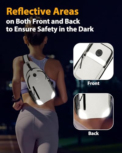 Sling Backpack for Women & Men, Crossbody Travel Bag with Water Bottle Holders, 17 Pockets, Quick-Access Phone Pocket, Hidden Security Pocket, Fits 11" Tablet, for Daily Carry, Travel, Theme Parks - color: J-lunar