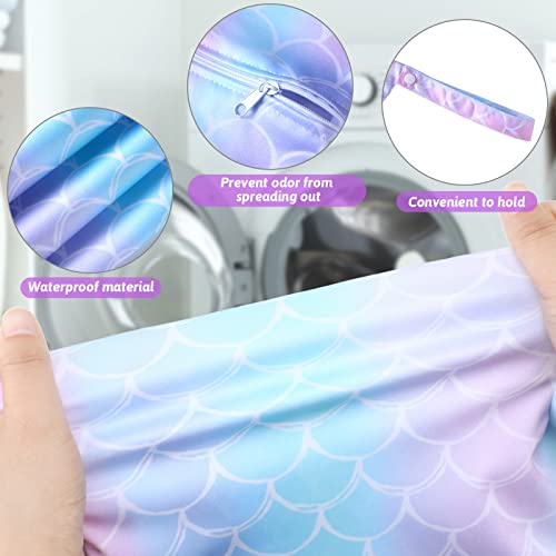 Shappy 2 Pack Large Travel Laundry Bags, Large Wet Dry Waterproof Dirty Clothes Bag for Suitcase, Swimsuit Beach Gym College Dorm Wet Bag(Mermaid Style) - style: Mermaid Style