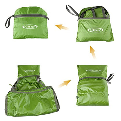 G4Free 20L Lightweight Packable Backpack Travel Hiking Daypack Foldable Backpack for Men Women - color: A-green