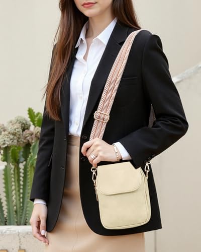 Fashion Small Crossbody Bags for Women Trendy Designer Cell Phone Purses Wallets with Card Holder Anti Theft Travel - color: Beige