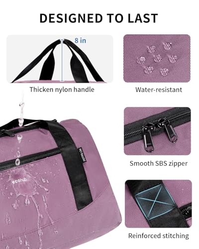 ECOHUB 16'' Personal Item Bag Mini Duffel Bag Small Travel Bag Underseat Carry on Bag for United Airlines Gym Bag for Women and Men - color: Pink with shoulder strap