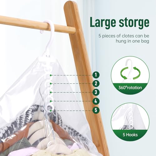 Hanging Vacuum Storage Bags For Clothes With Hand Pump,Coat Storage Bag Hanging,Vacuum Bags For Clothes,Space Saver Vacuum Storage Bags,Garment, Clothing, Dress, Suit, Long Coat, Jacket(Long 6 Pack） - size: 6 Long