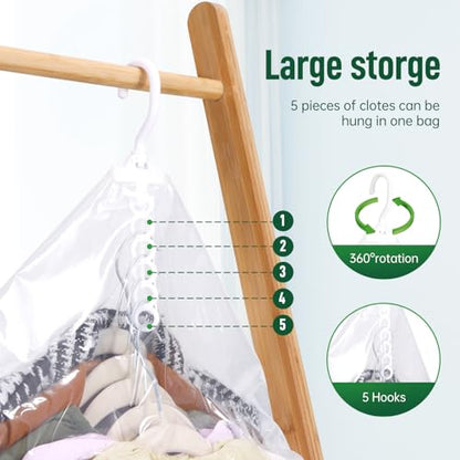 Hanging Vacuum Storage Bags For Clothes With Hand Pump,Coat Storage Bag Hanging,Vacuum Bags For Clothes,Space Saver Vacuum Storage Bags,Garment, Clothing, Dress, Suit, Long Coat, Jacket(Combo 4 Pack） - size: 4 Combo