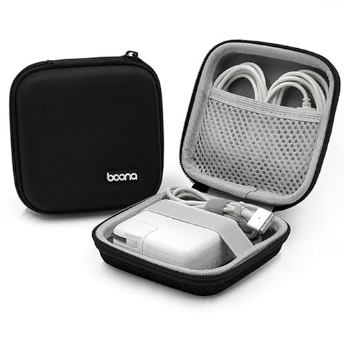 Charger Case for Macbook, Portable Tech Electronic Organizer Bag, Small Travel Storage Pouch for Laptop Accessories, MacBook Power Adapter, Charging Cords, USB Drives (Black-Oxford, M) - color: Black-Oxford, size: M