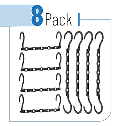 Mr. Pen- Space Saving Hangers, 8 pcs, 360° Rotating Hooks - color: Black, size: 8 Pack