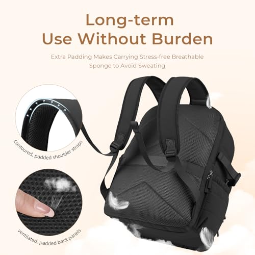CLUCI 17.3 Inch Laptop Backpack for Women, Anti Theft Travel Backpack, Puffer Quilted Work Backpack, Water Resistant College Bookbag, Carry on backpack with RFID (Black) - color: Black
