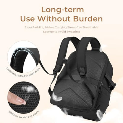 CLUCI 17.3 Inch Laptop Backpack for Women, Anti Theft Travel Backpack, Puffer Quilted Work Backpack, Water Resistant College Bookbag, Carry on backpack with RFID (Black) - color: Black